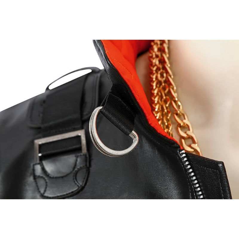 Halloweez Jackie 2077 Cosplay Costume - Premium Black Artificial Leather Outfit for Halloween & Parties