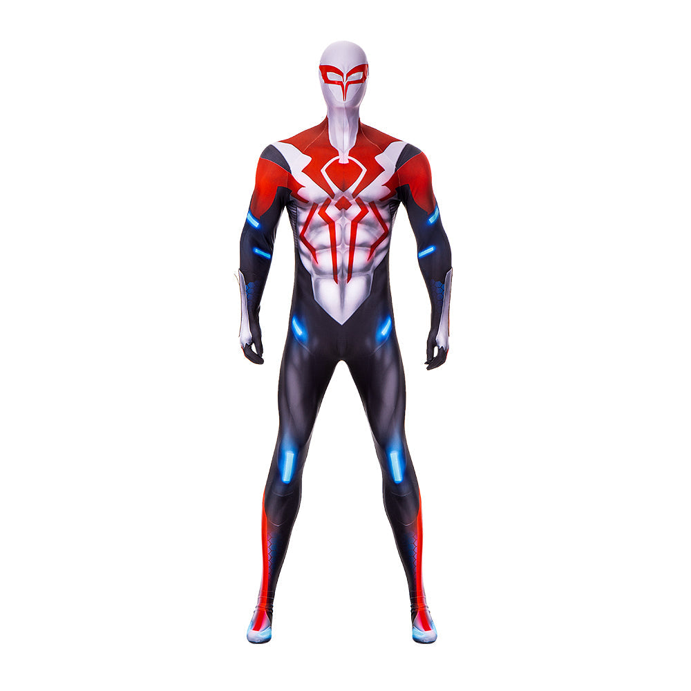 Halloweez Spider-Man 2099 Miguel O'Hara Cosplay Bodysuit - High-Quality Men's Costume Jumpsuit for Enthusiasts & Events