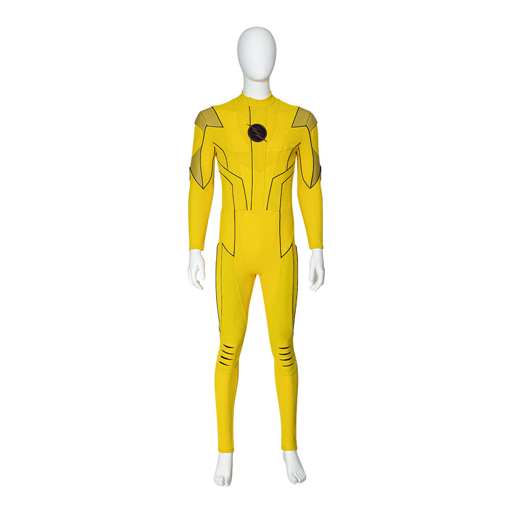 Halloweez Flash Armageddon Reverse Flash Cosplay Costume - Barry Allen Yellow Suit