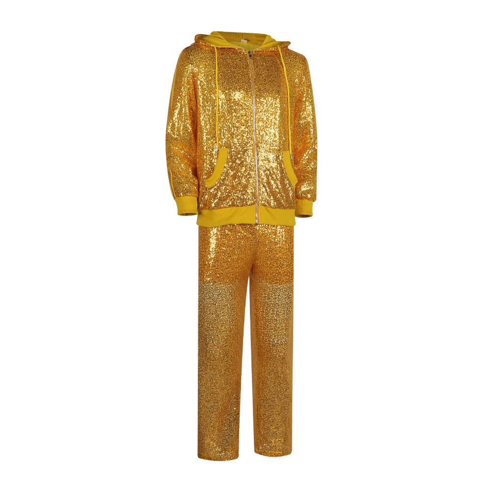 Sing (Happy Voices) cosplay costume - Pig Dad's gold stage performance outfit, disco sequin dance costume - Halloweez