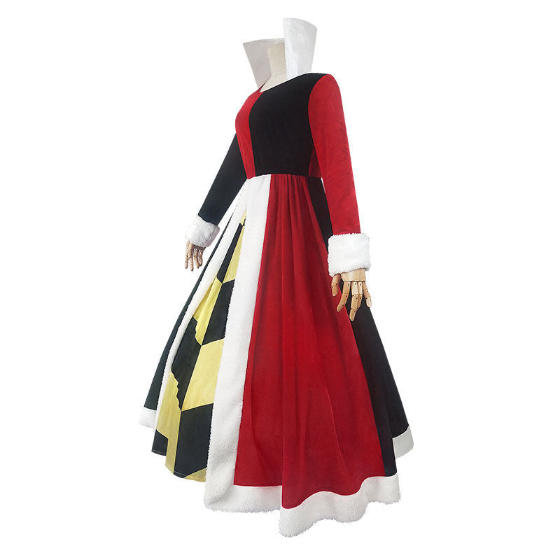 Red Queen Cosplay Costume Alice in Wonderland Red Heart Queen European Dress - Halloweez