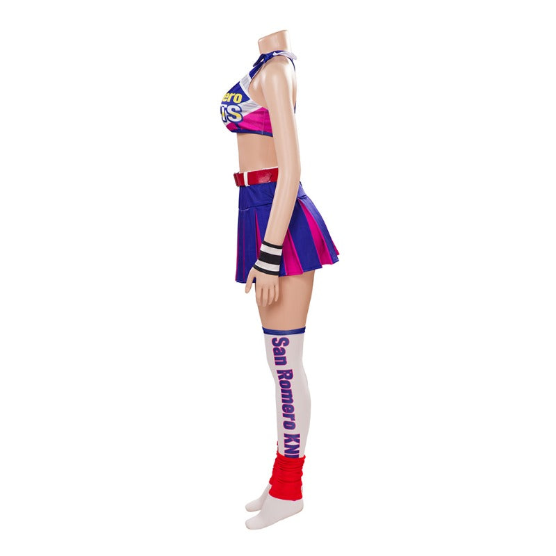 Halloweez Juliet Starling Cosplay Outfit - Lollipop Chainsaw Sexy Top and Skirt Set for Women - Halloweez