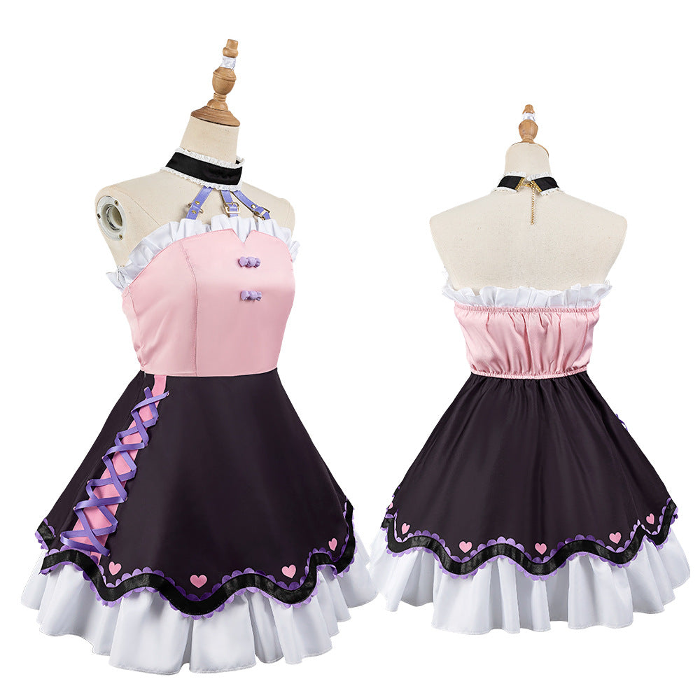VTuber Host Maria Marionette Anime Sweet Maid Costume - Perfect for Cosplay Enthusiasts - Halloweez