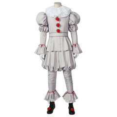 Halloweez Dancing Clown Joker Cosplay Costume with White Scarf and Accessories - Perfect Halloween Outfit