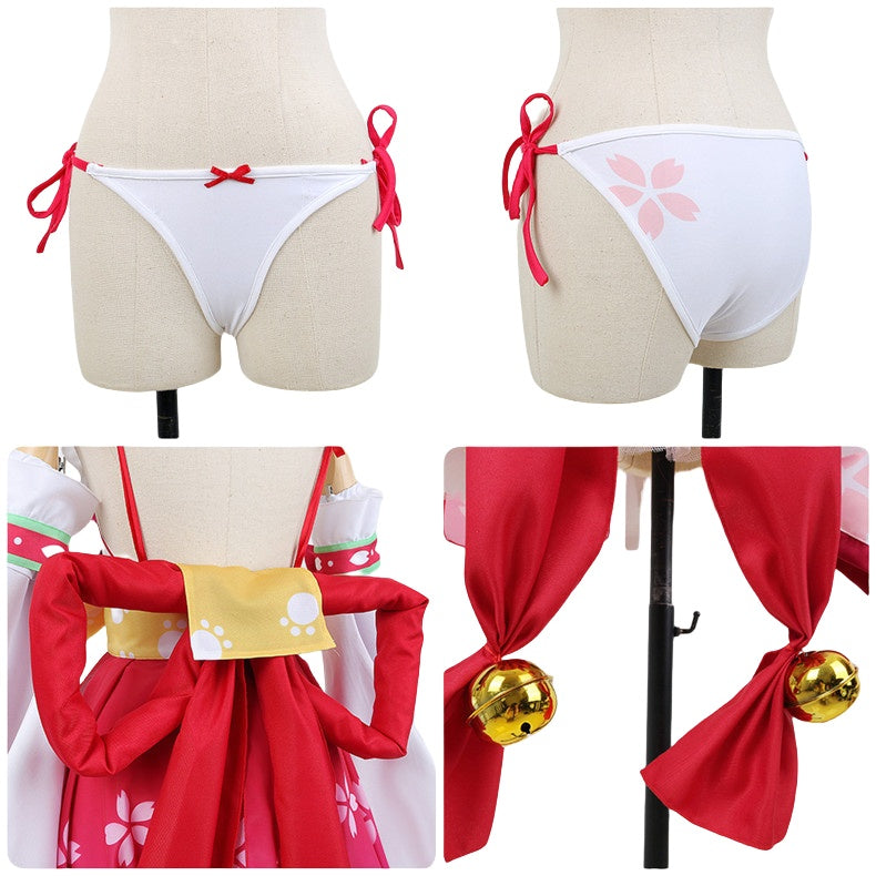 Vtuber Sakura Miko Cosplay Costume Anime Wide Sleeve Kimono Outfit - Halloweez