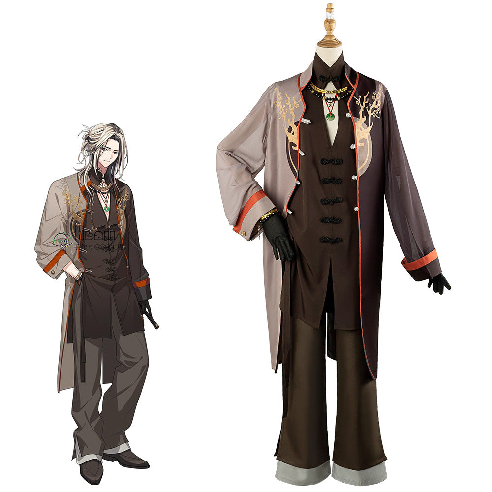 18TRIP Game Deer Gift Light Black Mafia District Chief Cosplay Costume Anime Men and Women Color Matching Suit - Halloweez