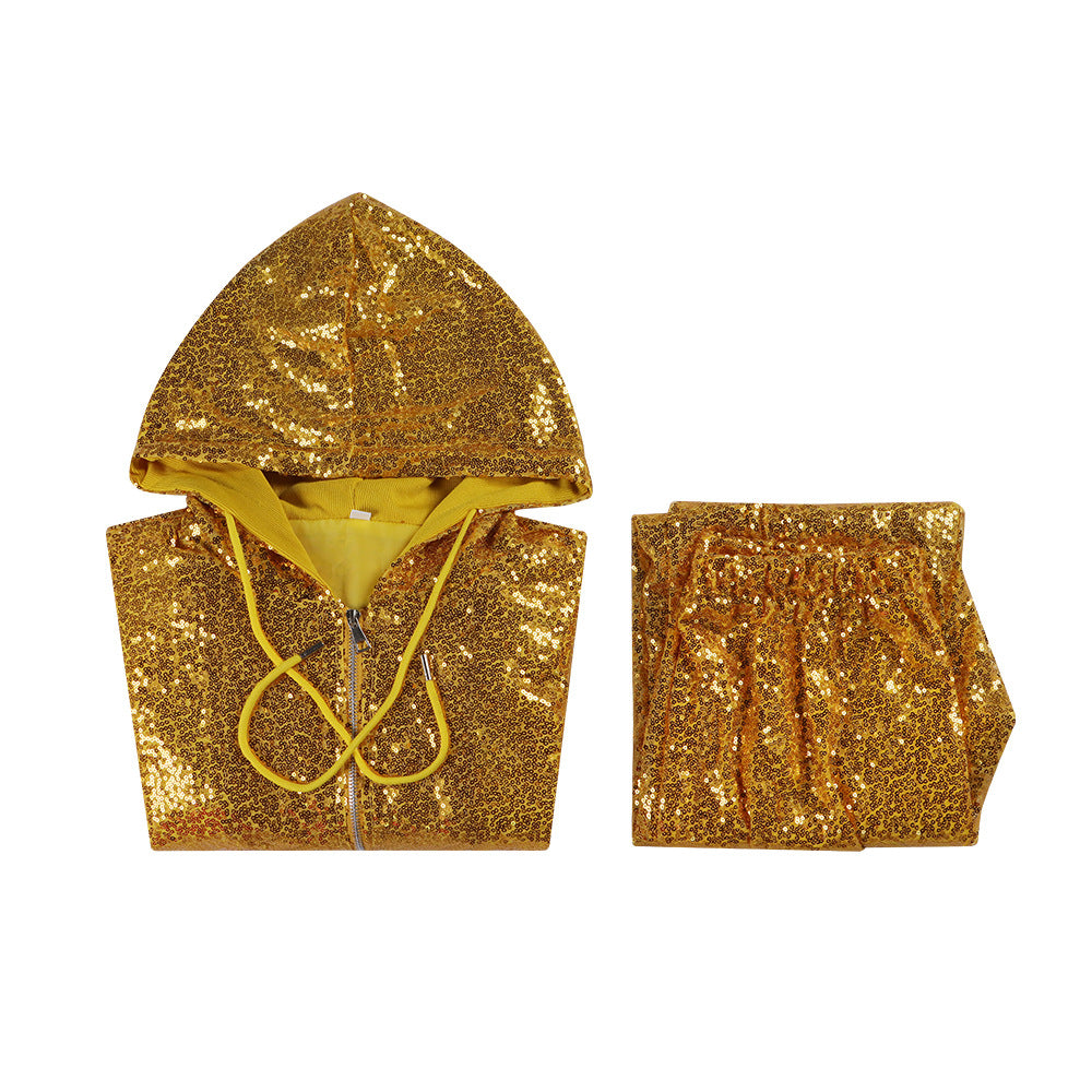 Sing (Happy Voices) cosplay costume - Pig Dad's gold stage performance outfit, disco sequin dance costume - Halloweez