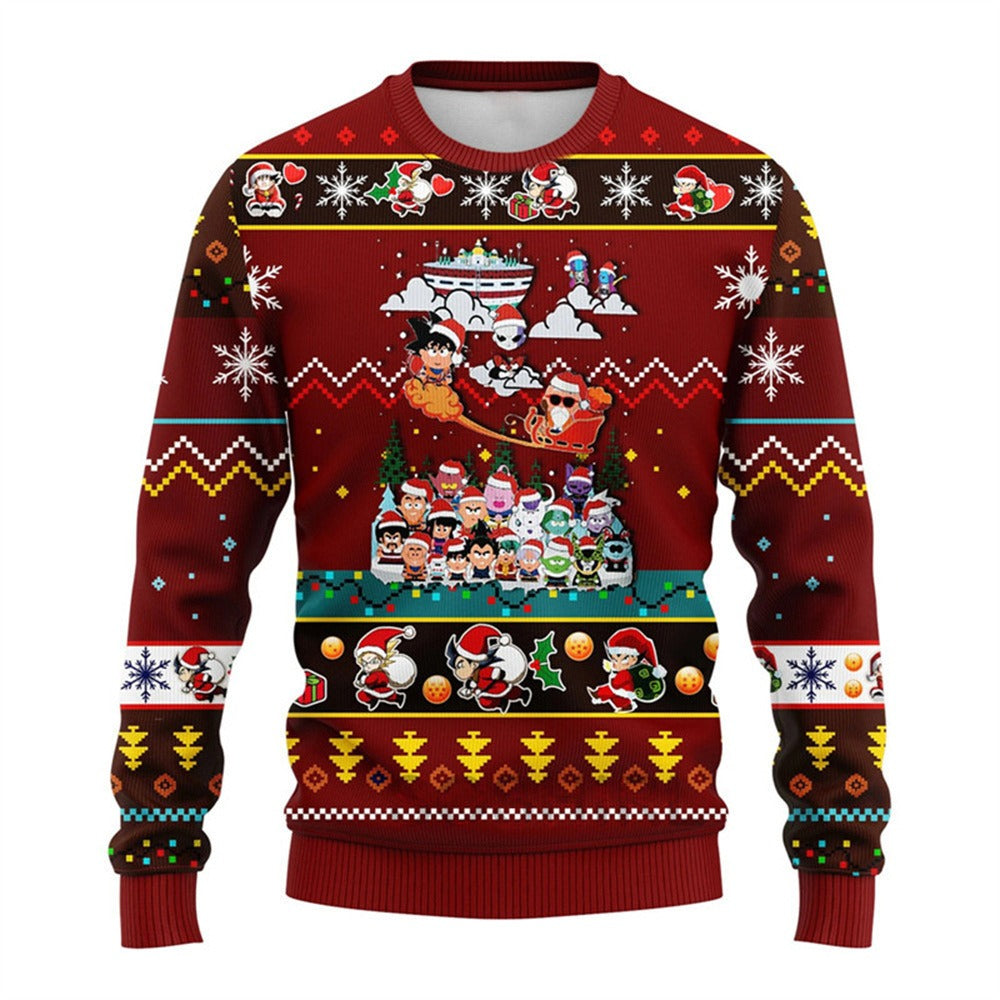 Demon Slayer 3D Print Casual Loose Fit Christmas Sweatshirt - Halloweez