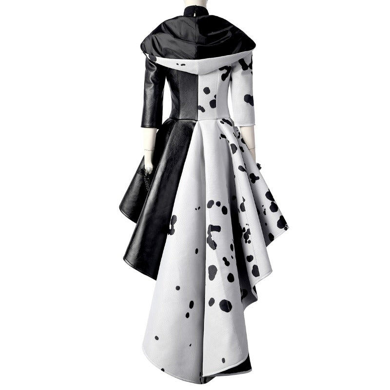 Abrigo de cosplay de Cruella de Vil para Halloween: moda inspirada en villanos icónicos para Halloween y eventos especiales