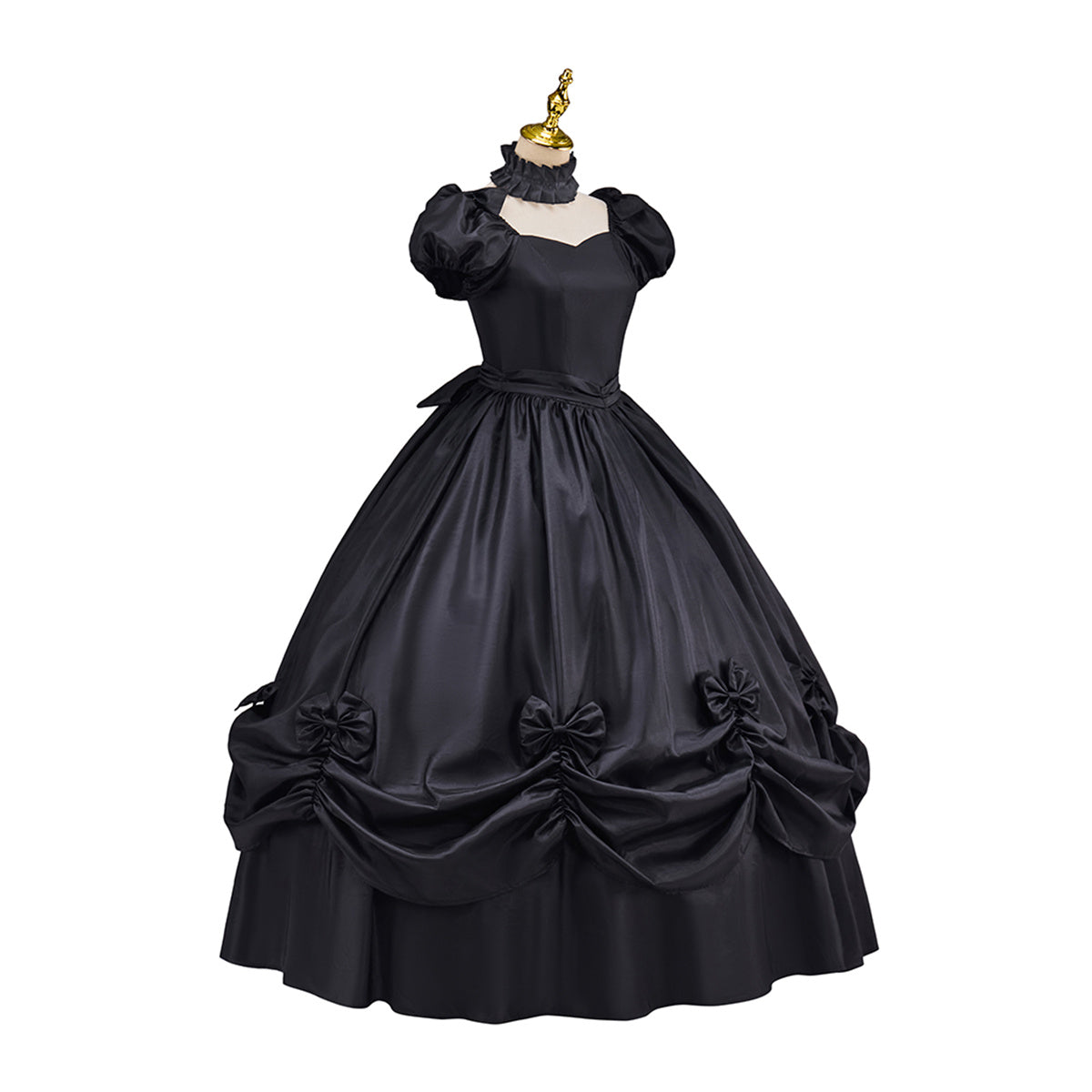 Victoria Black Dress with Bow Skirt Cosplay Costume