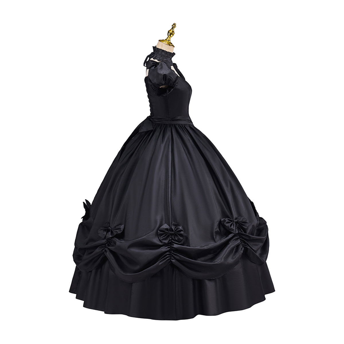 Victoria Black Dress with Bow Skirt Cosplay Costume