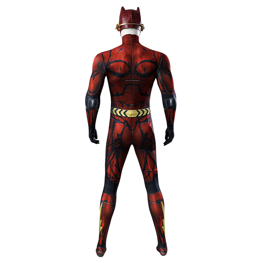 Halloweez Flash Zentai Jumpsuit with Headcover - Men's Halloween Cosplay Clothing