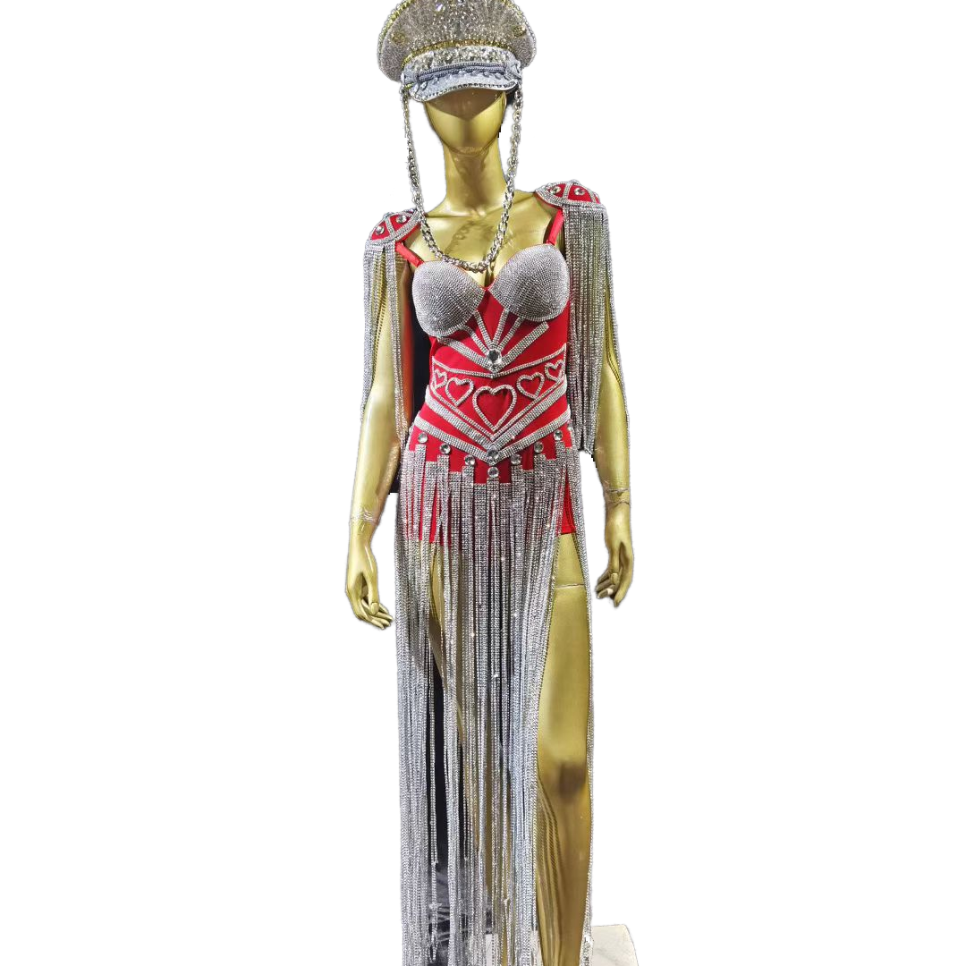 Summer New Strapless Fringe Blue K-pop Girl Group Stage Costume Performance Outfit for Talent Show Live Stream School Celebration Red Carpet - Halloweez