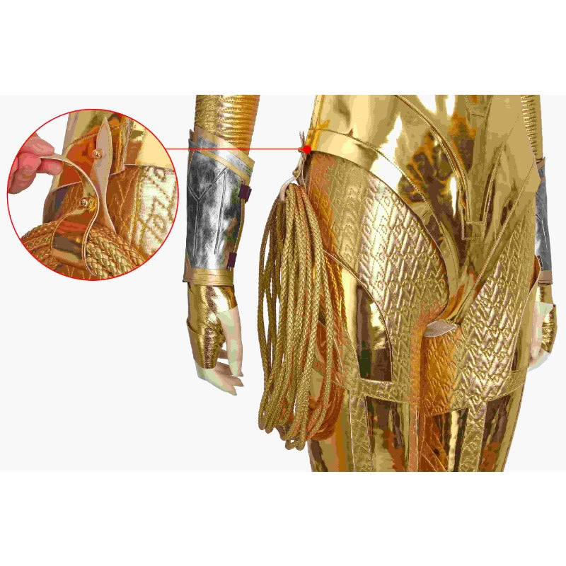 Halloweez Diana Prince Golden Battle Armor Cosplay Costume for Festive Celebrations