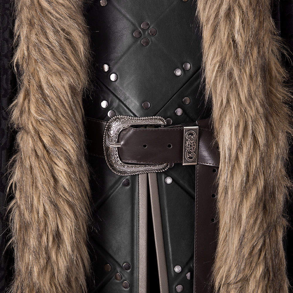 Game of Thrones Season 8 Jon Snow Cosplay Costume, A Song of Ice and Fire Same Style Medieval Outfit for Men - Halloweez