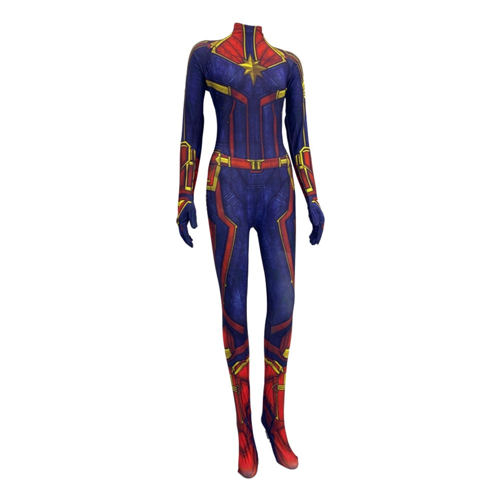Halloween Captain Marvel Cosplay Costume for Kids and adult - Movie Role-Playing Bodysuit - Halloweez