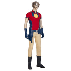 Halloweez Movie Peace Maker Cosplay Costume for Men - Complete Halloween Outfit with Mask, Gloves, Belt, and Game Accessories