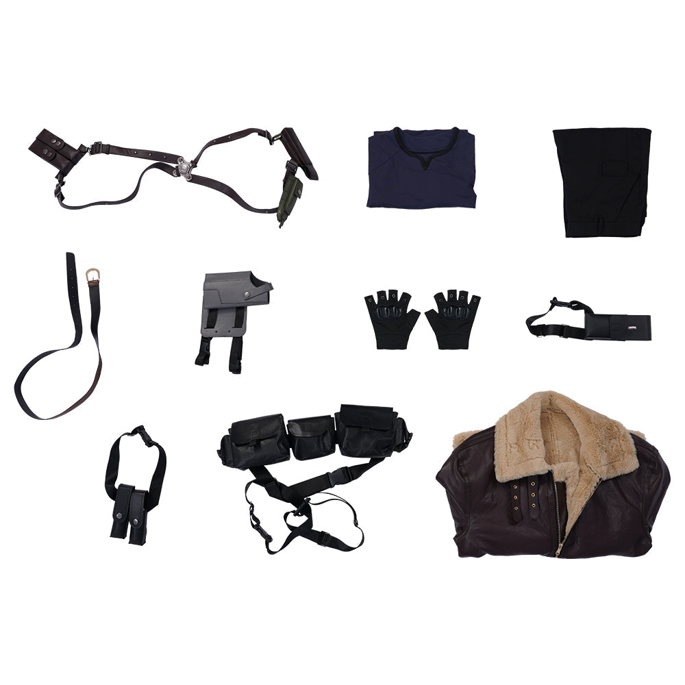 Halloweez Resident Evil 4 Leon Cosplay Costume - Men's Full Set for Halloween & Gaming Parties