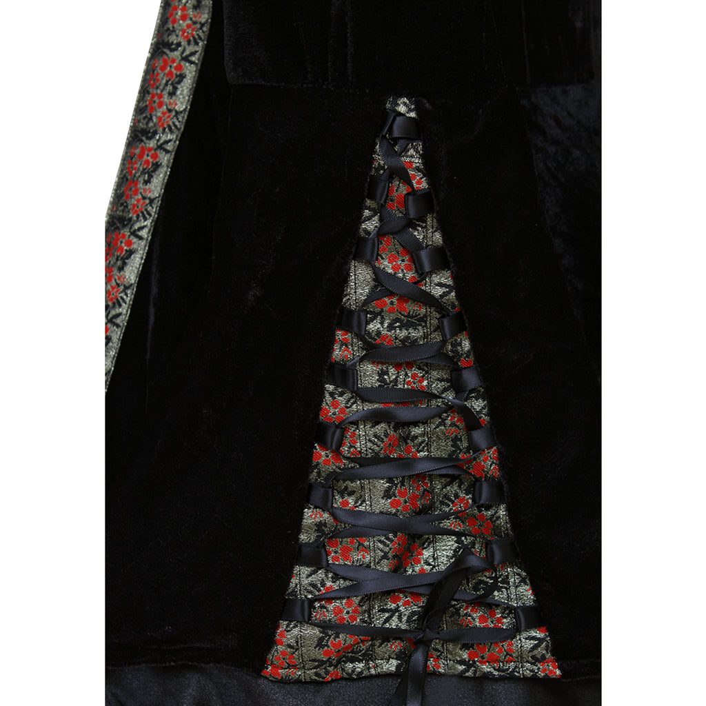 Robe élégante en velours noir pour Halloween, costume de cosplay victorien rococo gothique punk