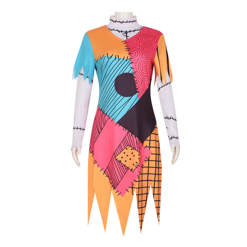 The Nightmare Before Christmas Sally Skellington Cosplay Costume for Halloween and Stage Performance - Halloweez