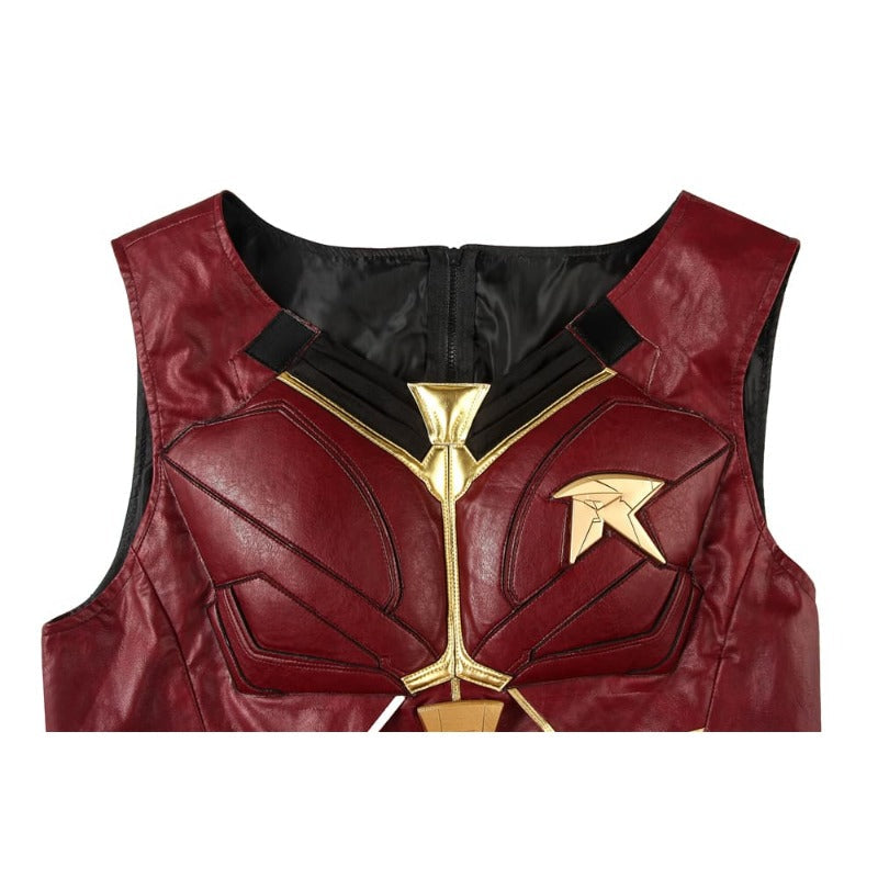 Halloweez Tim Drake Red Robin Cosplay Costume with Damian Wayne Cape for Halloween