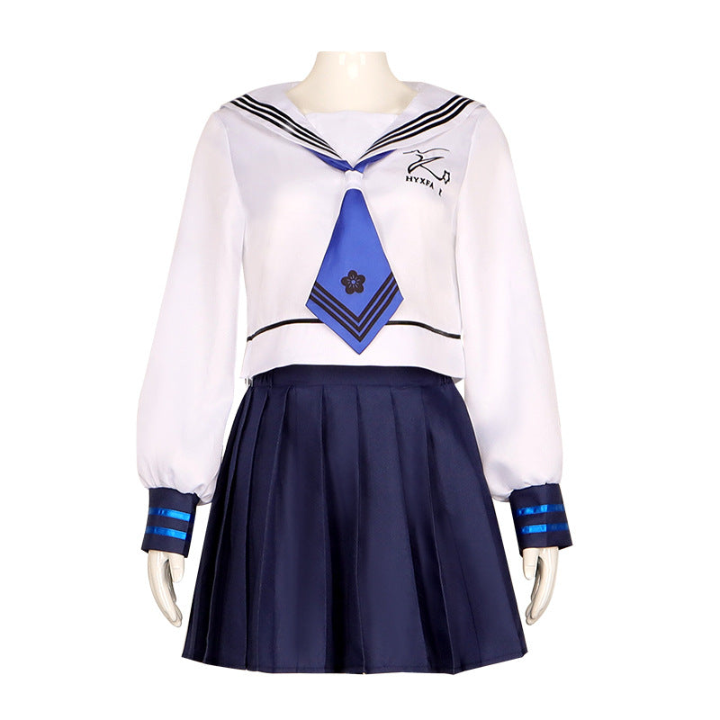 Genshin Impact Xicha Collab Kamisato Ayaka Cosplay Costume Anime JK Uniform Women's Full Set