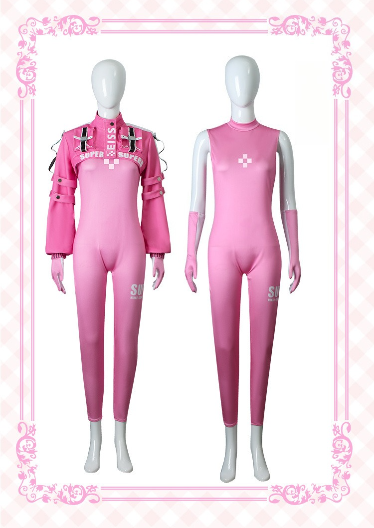 Alice Cosplay Goddess of Victory: NIKKE Pink Jumpsuit Bodysuit Full Set - Halloweez