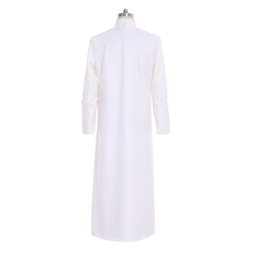 Elegant Halloweez White Priest Cassock Robe - Authentic Medieval Gothic Wizard Cosplay