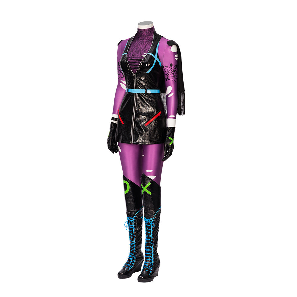 Halloweez Alexis Kaye Cosplay Costume - Exclusive Purple Leather Suit