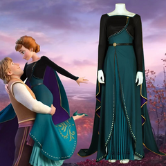 Frozen 2 Anna Coronation Princess Dress, Official Anna Cosplay Costume for Women Girls, Movie Character Outfit - Halloweez