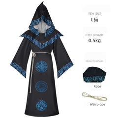 Cross-border Dark Wizard Robe Cosplay Costume Halloween Medieval Wizard Hooded Cape Stage Performance Outfit - Halloweez
