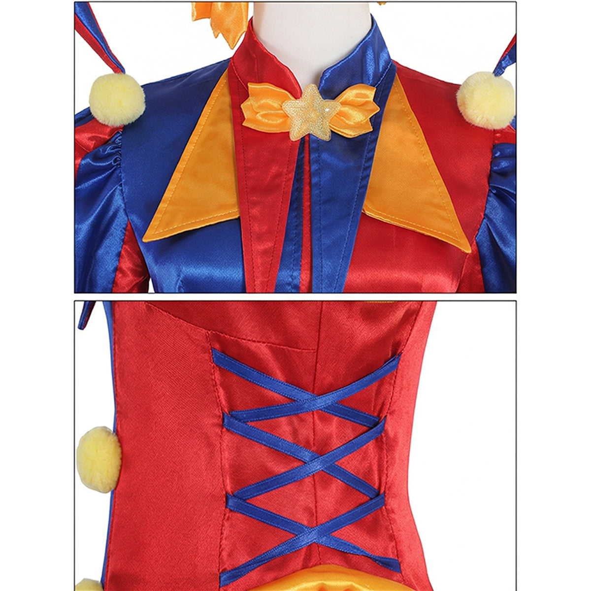 The Amazing Digital Circus Pomni Cosplay Jumpsuit, Halloween Clown Girl Full Costume Set, Anime Character Cosplay Outfit for Party - Halloweez