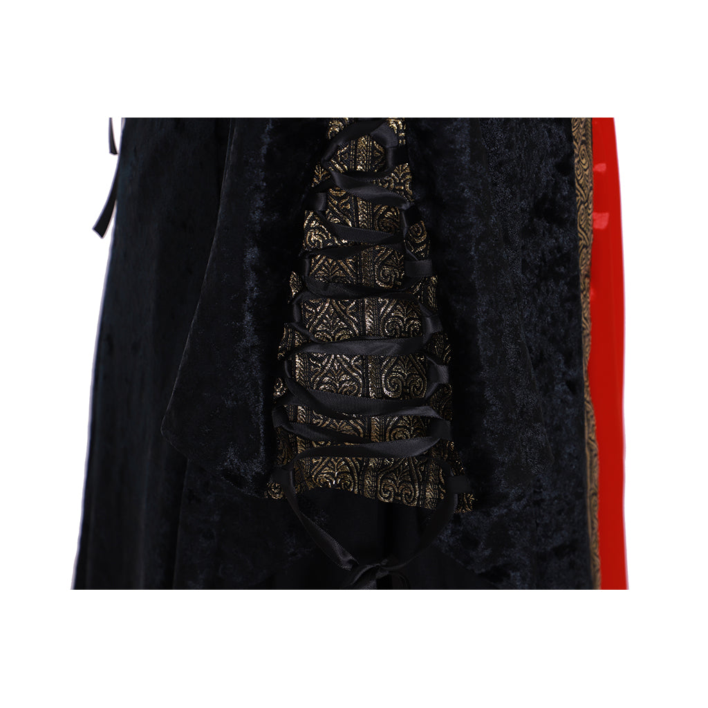 Costume de cosplay médiéval vintage élégant pour Halloween - Robe de sorcière gothique et vampire