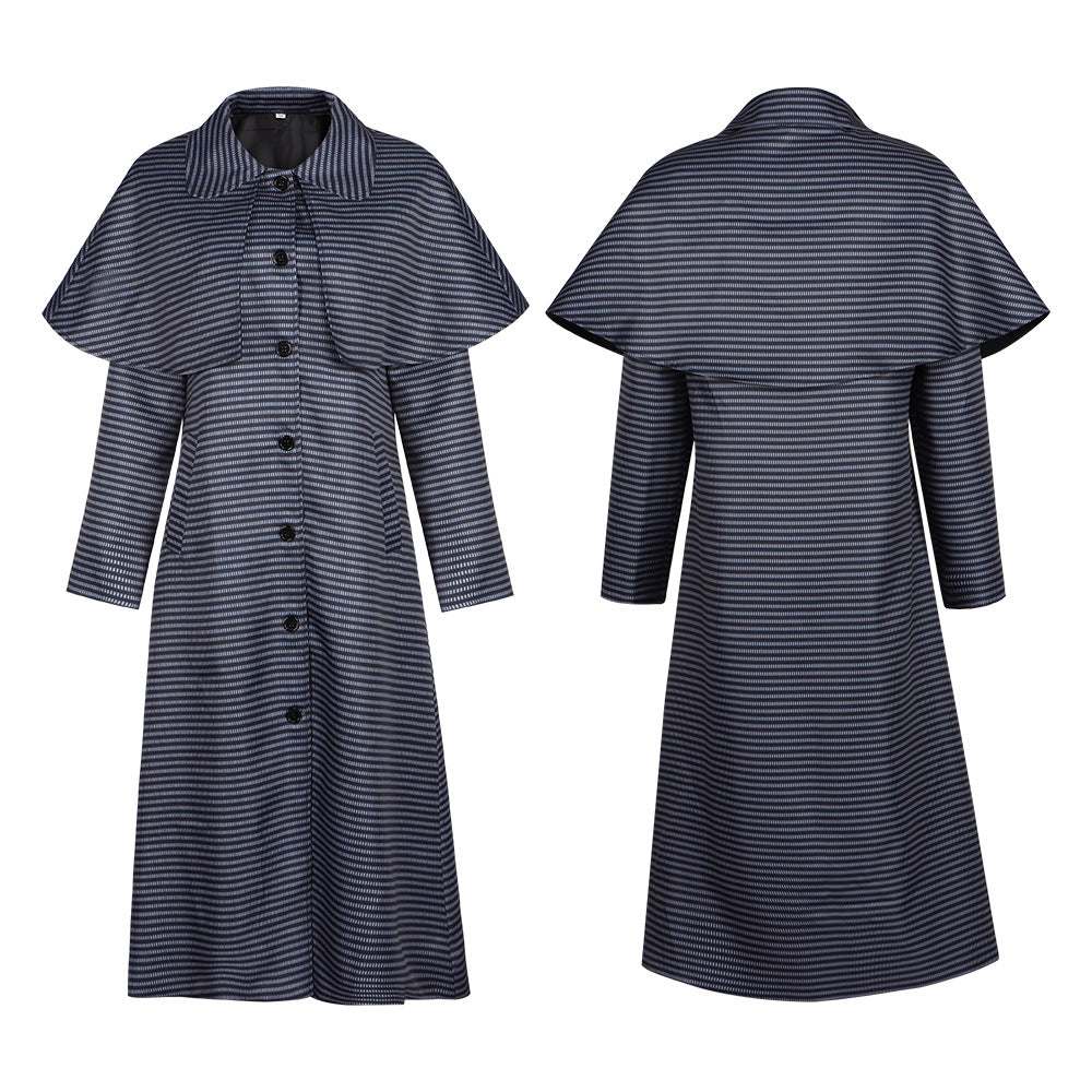 Wednesday Addams Cosplay Costume - The Addams Family TV Show Wednesday Coat Cloak Halloween Performance Outfit