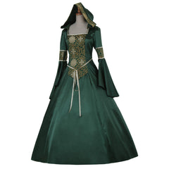 Elegant Halloweez Medieval Noble Ball Gowns for Ladies - Victorian Gothic Evening Dresses in Green