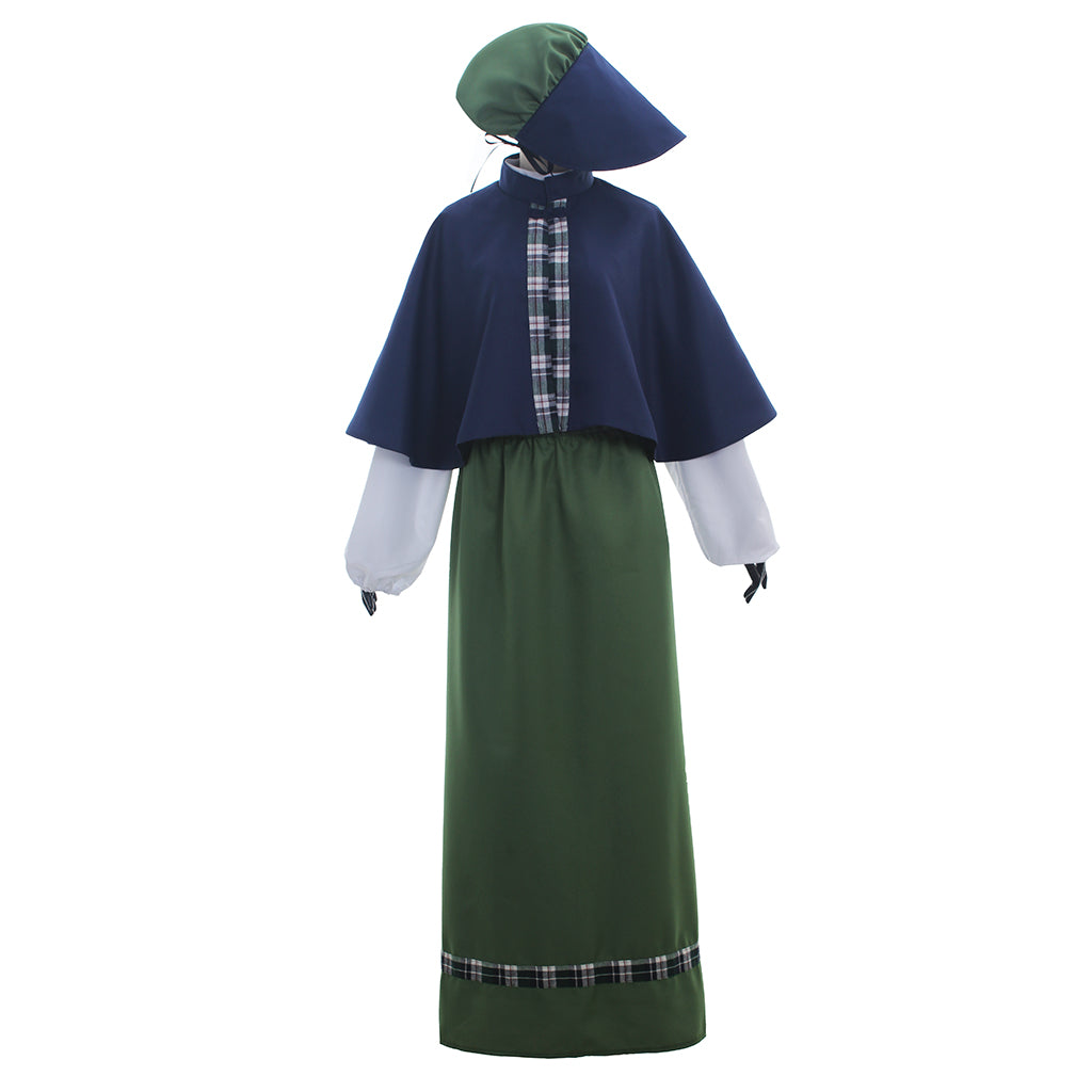 Robe médiévale victorienne élégante pour Halloween - Parfaite pour les chanteurs de Noël et les fêtes de carnaval