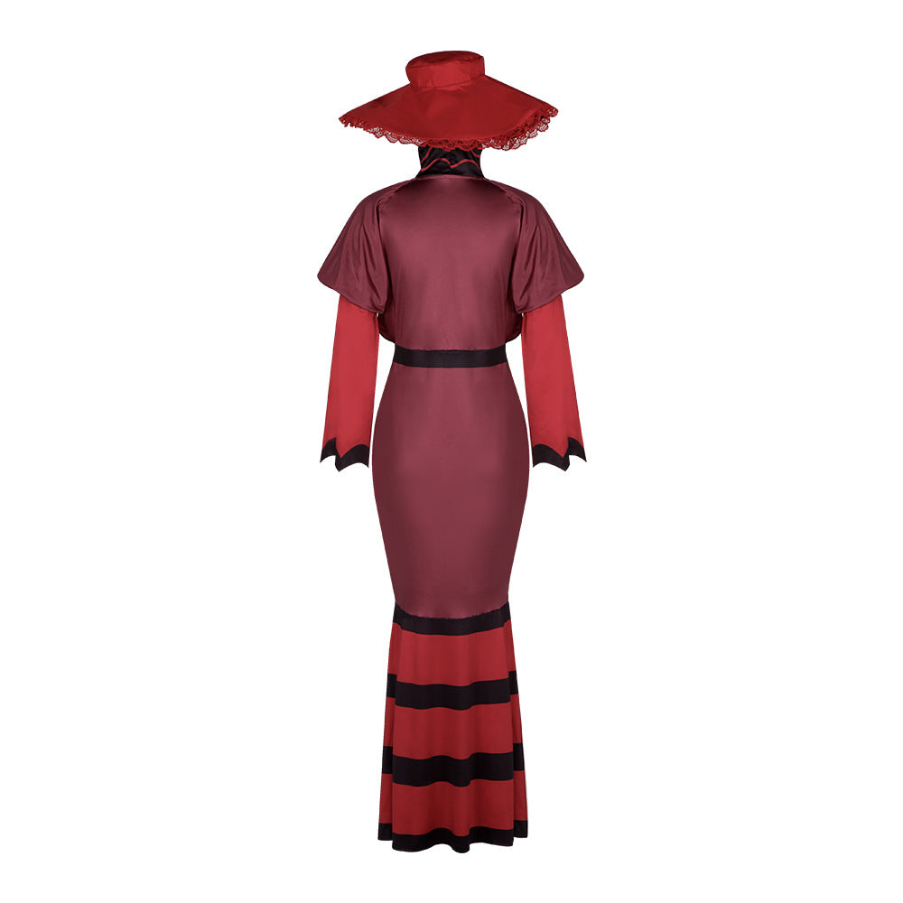 Hell's Hotel Female Demon Lord Rosie Cosplay Costume - Tight Long Dress for Halloween Stage Performance