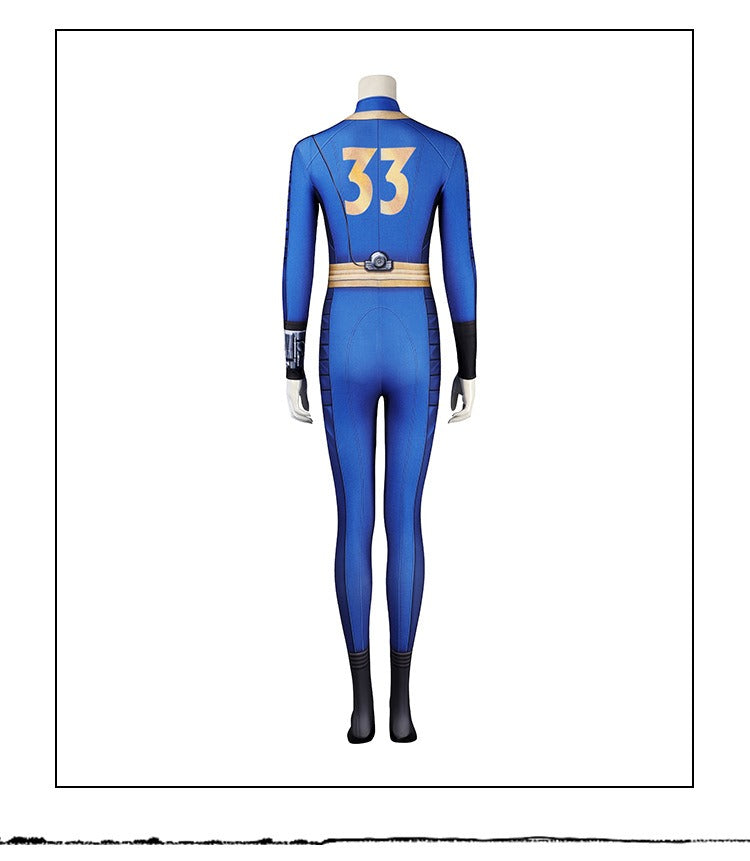 Male Vault Jumpsuit Cosplay from Fallout TV Series, Slim Fit Stretch Bodysuit for Cosplay - Halloweez