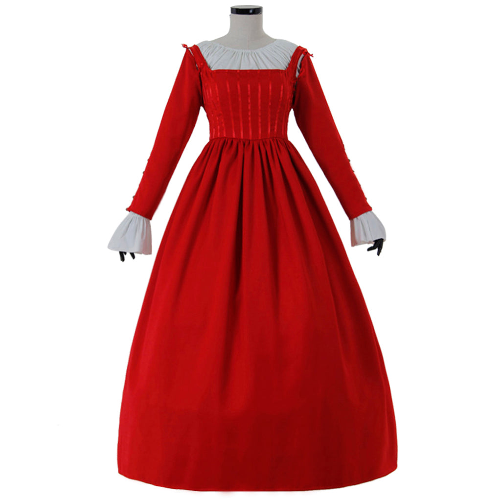 Vestido de noche de princesa victoriana renacentista rojo para mujer para carnaval y fiestas temáticas