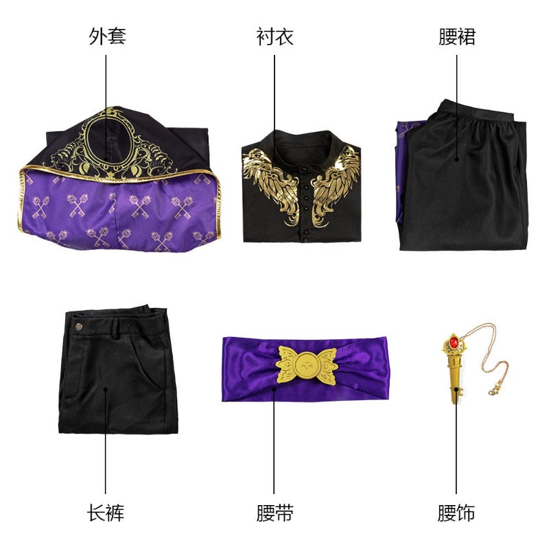 Disfraz de cosplay de Halloween: vestido de ceremonia Twisted Wonderland, conjunto completo, talla XL para adultos