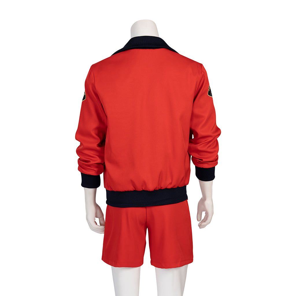 Baywatch-Inspired Men's Red Swim Shorts Set for Summer - Halloweez