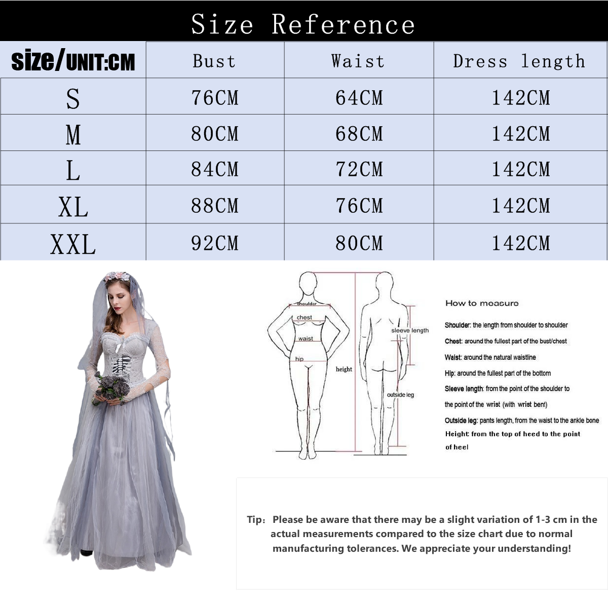 New Halloween Costume – Horror Ghost Bride Dress, Zombie Outfit for Cosplay, Themed Parties & Performances - Halloweez