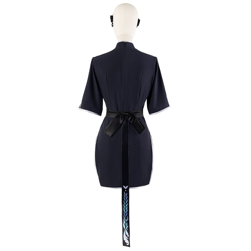 Blue Sunohara Shun Anime Cosplay Female Cheongsam - Blue Archive Cosplay Costume - Halloweez
