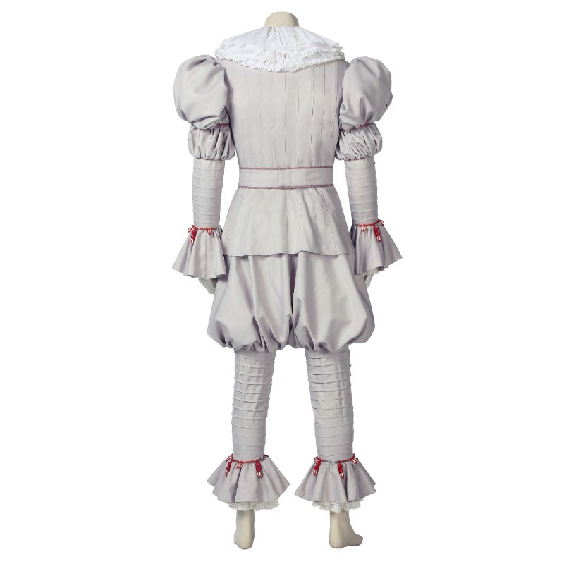 Halloweez Dancing Clown Joker Cosplay Costume with White Scarf and Accessories - Perfect Halloween Outfit