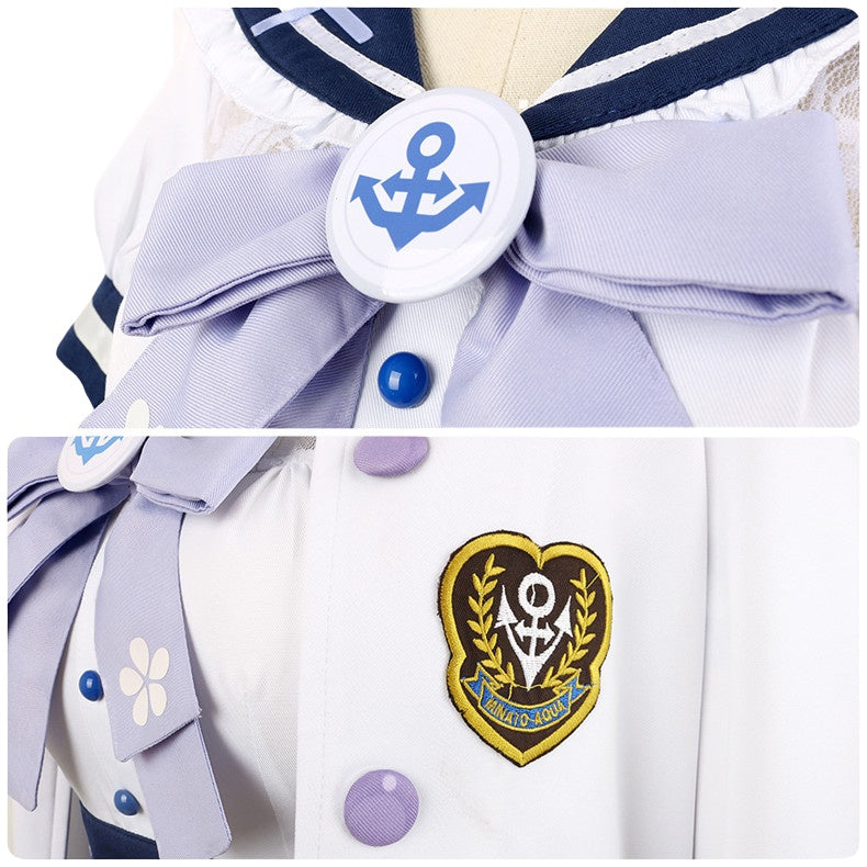 Virtual VTuber Minato Aqua Casual JK Sailor Cosplay Costume - Hololive Anime Outfit - Halloweez