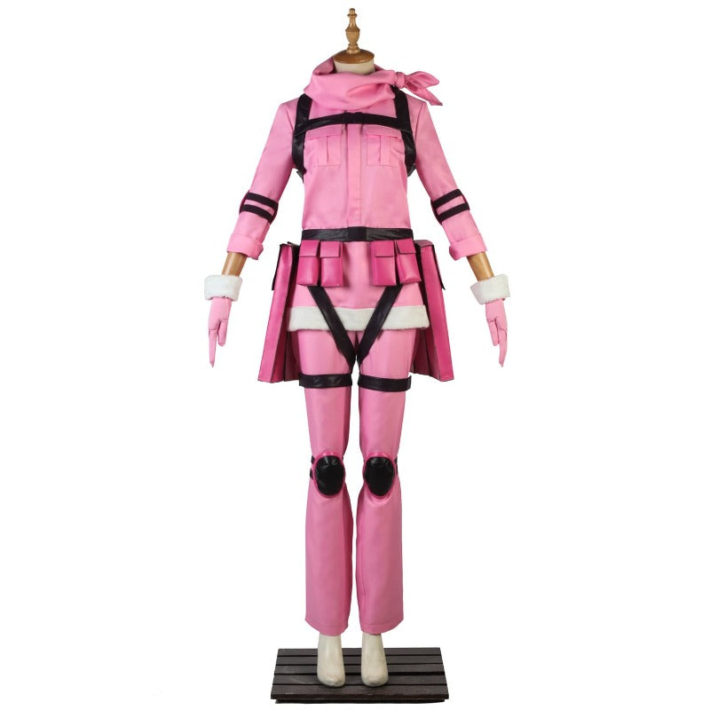 Costume de cosplay LLENN Sword Art Online GGO pour Halloween - Uniforme rose sur mesure