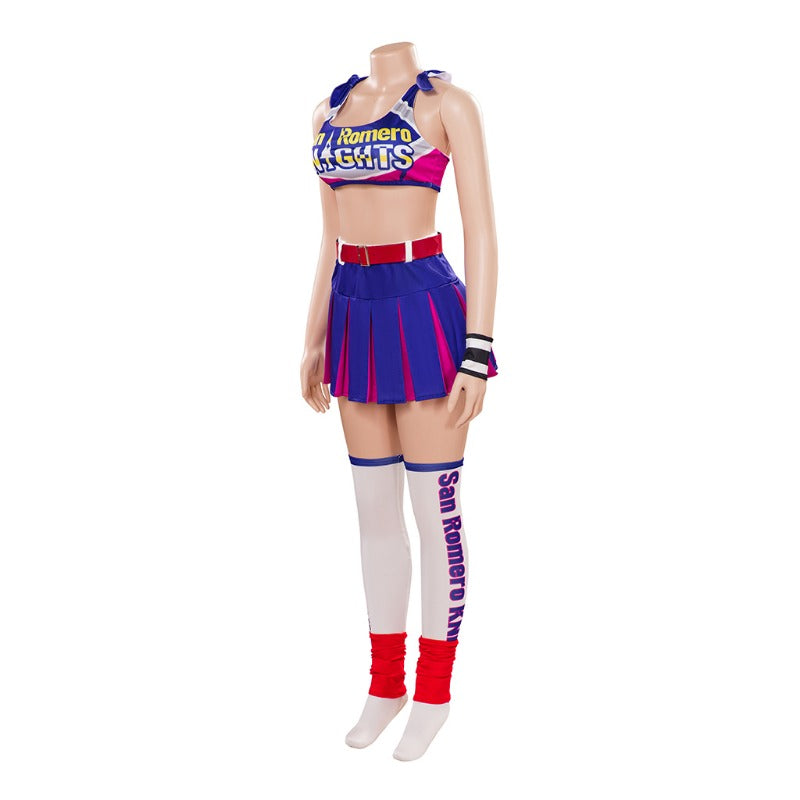 Halloweez Juliet Starling Cosplay Outfit - Lollipop Chainsaw Sexy Top and Skirt Set for Women - Halloweez