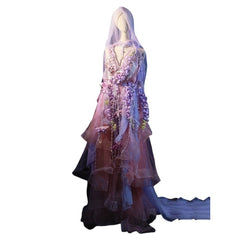 Original Handmade Dreamy Ethereal Nordic Mythology Wisteria Goddess Photography Dress - Halloweez