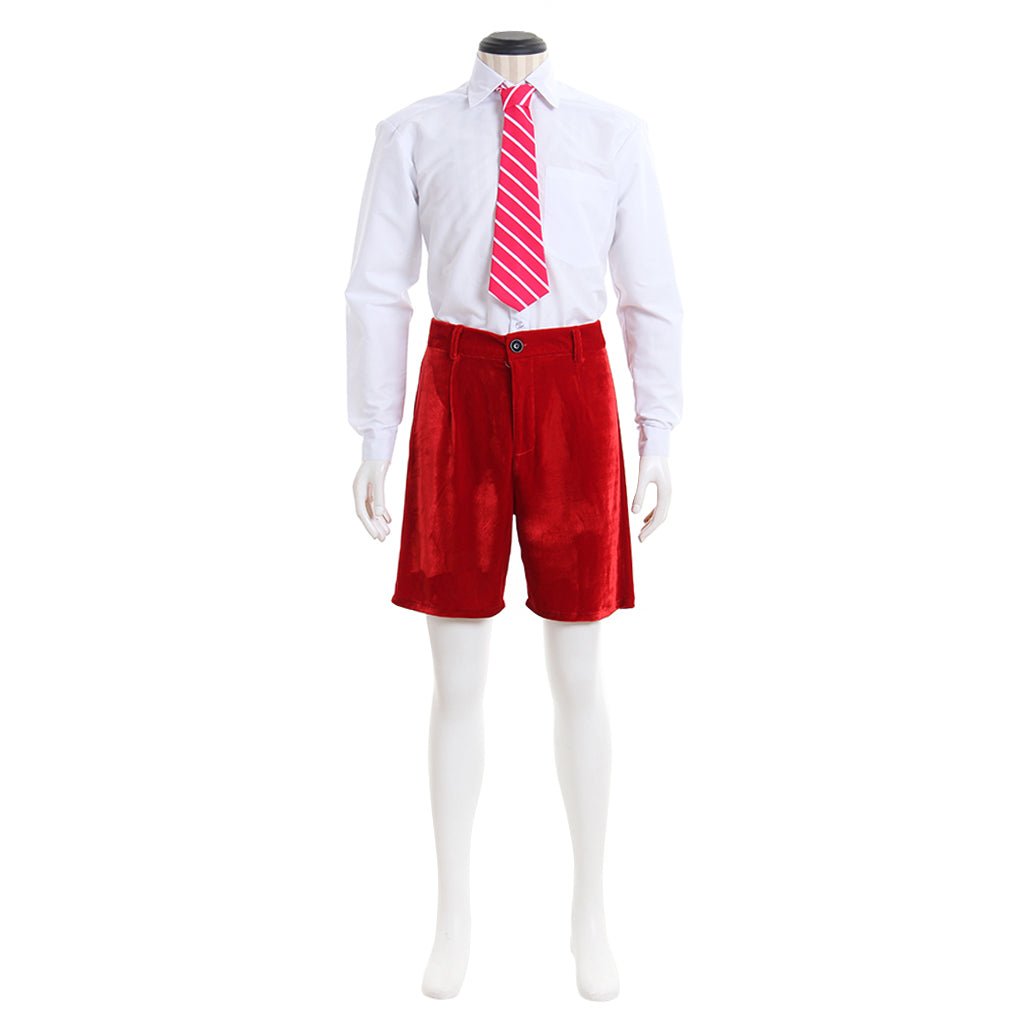 AC/DC Angus Young School Boy Cosplay Costume – Men’s Velvet Coat & Shorts Set - Coscosmos