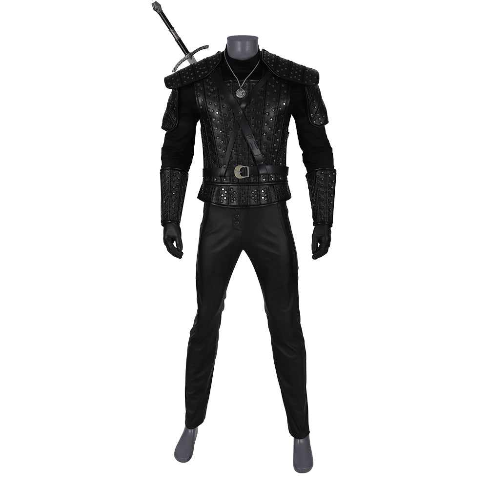 The Witcher 3: Wild Hunt Geralt of Rivia Cosplay Full Set, White Wolf Witcher Hunter Complete Costume for Game Cosplay - Halloweez